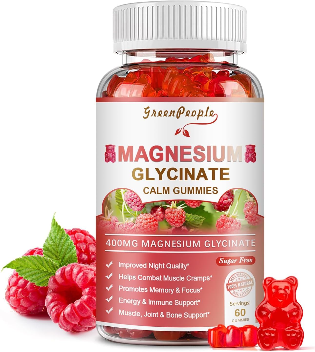 Gomitas de glicinato de magnesio de 400 mg