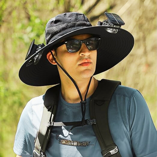 Sombrero Outdoor con Ventilador Solar Integrado